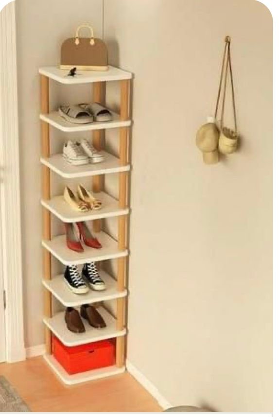 Modern Woodern corner open shoe rack